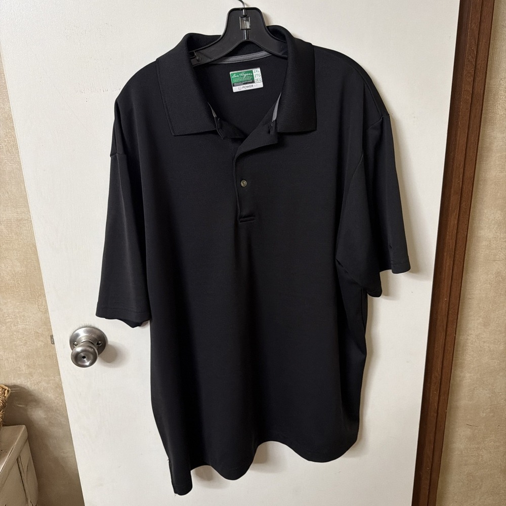 Ben Hogan Performance Power Air Men's 2XL Black Polo Shirt Split Hem